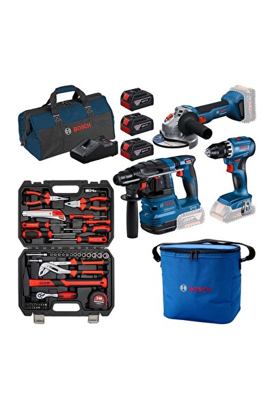 Bosch GSR 18V-45 + GWS 18V-8 + GBH 18V-22 3x18V 4.0Ah Akülü Kombo Kit + Altaş...