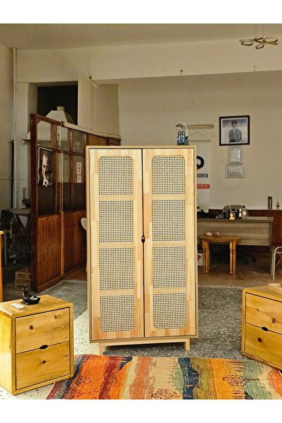 Biz Işıklar Masif Ahşap Kapaklı Hazeranlı Dolap