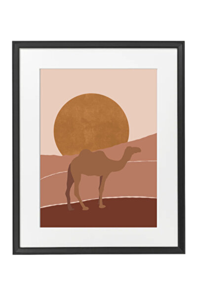 Boomah Accessories Dubai Dessert Travel Camel Boho Style Poster with Frame 50...
