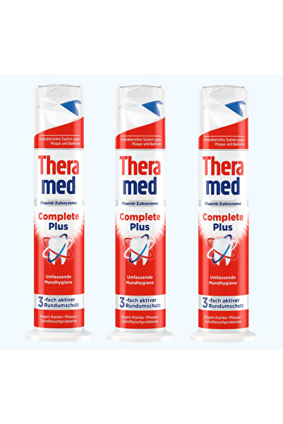 Theramed معجون أسنان كومبليت بلس بالفلورايد للنظافة الفموية الشاملة 3 × 100 مل