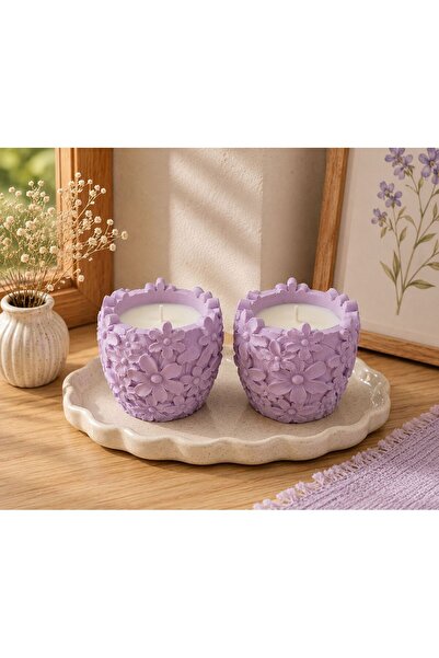 LUMIRA SCENTED CANDLE CONCRETE POT 2'li Set Japon Kiraz Çiçeği Beton mum - Ko...
