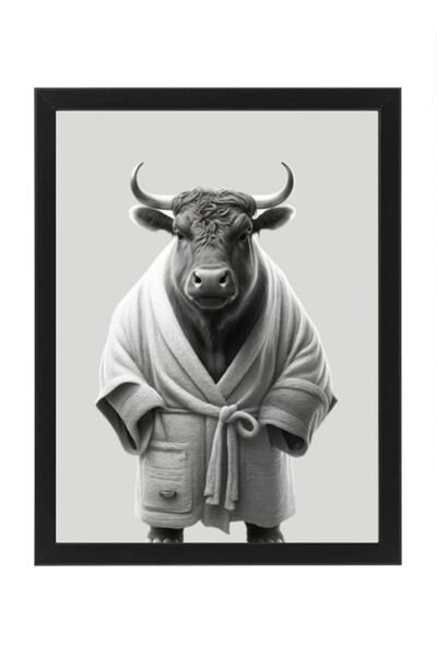 Boomah Accessories Bull in Bathrope , Bathroom Wall Art, Nursery Poster with ...