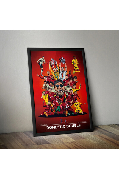 Boomah Accessories The Domestic Double Reds liverpool Football Poster with Fr...