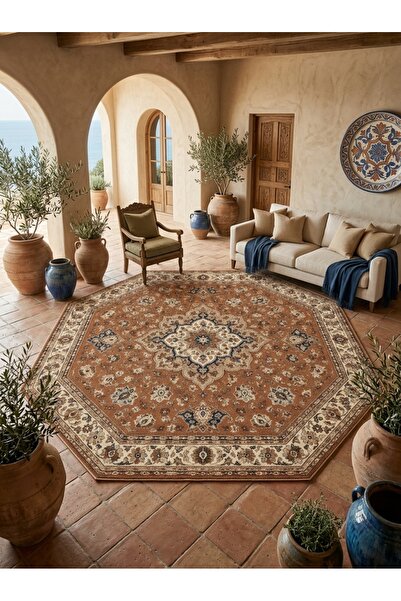 Rugs Modern Halı SDT Anadolu Motifli Vintage Sekizgen Klasik Madalyon Desenli...