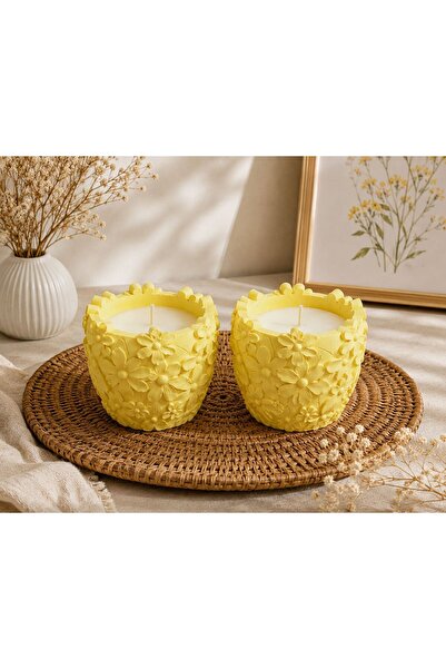 LUMIRA SCENTED CANDLE CONCRETE POT 2'li Set Japon Kiraz Çiçeği Beton mum - Ko...