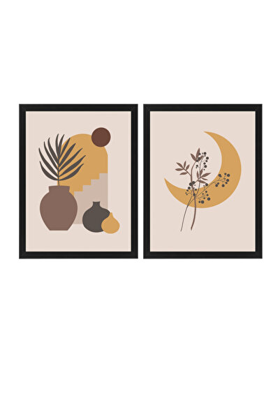 Boomah Accessories Set of 2, Mid Century Modern Art, Boho Decor, Landscape, N...