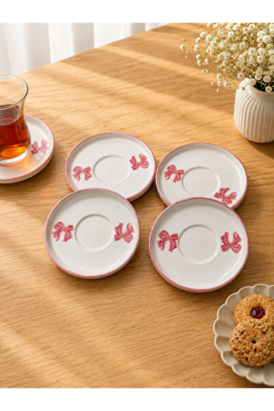 Yasvera Ceramics 6’lı Fiyonk Desen Çay Tabağı