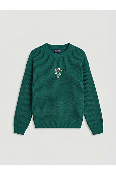 LC Waikiki Rmz Gi̇yi̇m Farkiyla Zero Roba Collar Embroidered Girls' Knitwear ...