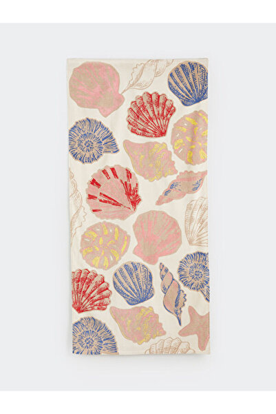 LC Waikiki Rmz Gi̇yi̇m Farkiyla Sea Shell Printed Women's Beach Towel 70X150 cm