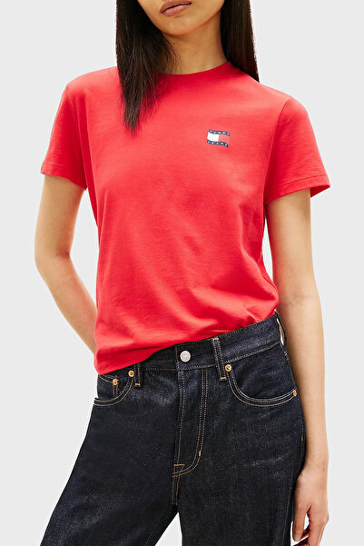 Tommy Jeans Pamuklu Sırt Baskılı Regular Fit Bisiklet Yaka T Shirt T SHİRT DW...