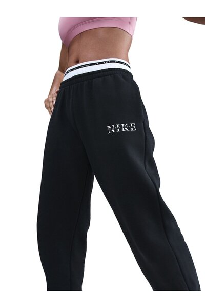 Nike Pantaloni Phoenix Fleece HR pentru femei, negri, tip trening IH4055-010