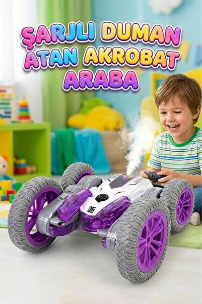 Tıfıl Toys Uzaktan Kumandalı 7 Fonksiyonlu Işıklı Şarjlı Duman Atan 360 Derec...