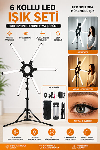 SAYMOND Mega Yıldız Led Stüdyo Çekim Işığı Aydınlatma Ürün-konsept-makeup-you...