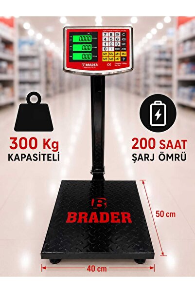 Brader 300 KG KAPASİTELİ TERAZİ-1.KALİTE-KATLANIR ŞARJLI KANTAR-2 YIL GARANTİLİ