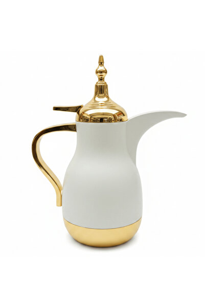 Lavin Vacuum Flask 0.7 L – Off White & Gold | Dallah Arabic Coffee Pot