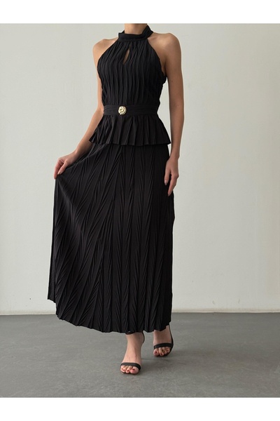 Quzu Women's Skirt Etk01481 Black