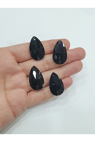 CRYSTALSHOP Crystal Stone - 18*27 mm Drop Black (24 Pcs)