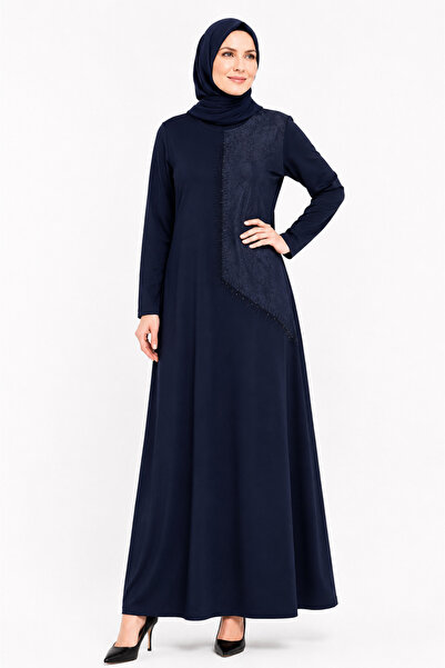 Mutlu City Women's Middle-Aged Patterned Mother's Combed Cotton Dress 1412-Na...
