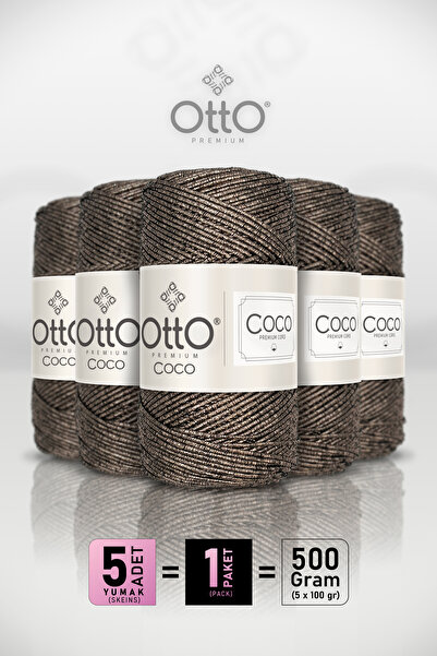 Otto Coco - Mink - 5-Pack - 2Mm/100Gr/125M - Glitter Cotton Bag and Accessory...