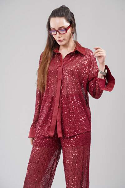mayrem Oversize Kesim Pul Payet Gömlek
