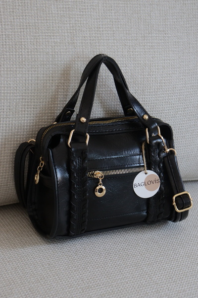 BAGLOVİS Women's Knitted Detailed Shoulder Bag with Front Pocket and Zipper, ...