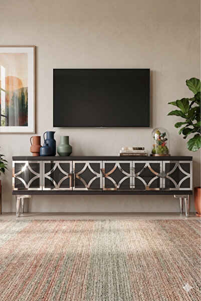 YUMEDİ DESİGN TSA1237AS - PLOVDİV TV STAND , TV SEHPASI 120CM ANTRASİT-SİLVER