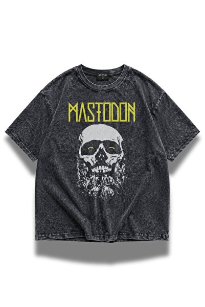 Fuddy Moda Unisex μπλουζάκι με στάμπα Mastodon, πλενόμενο, με θέμα το ροκ μέτ...