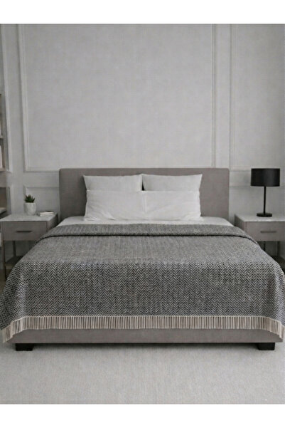 SHIPLA HOME Toros Patterned Fringed Single Pique Blanket