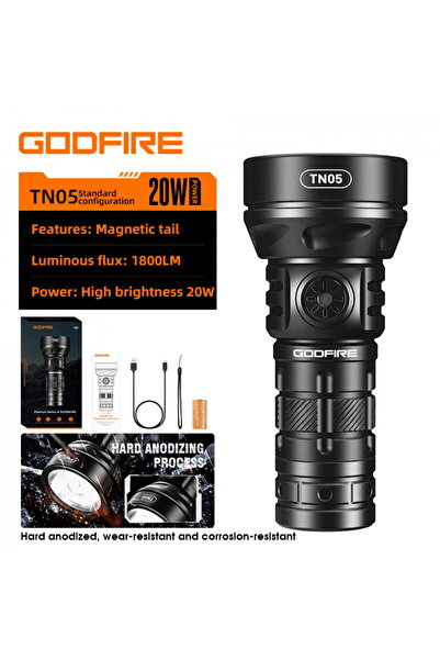 Supfire Lanterna LED Godfire TN05, 20W, 1600lm, 362m, IP55, magnet, USB-C, 5 ...