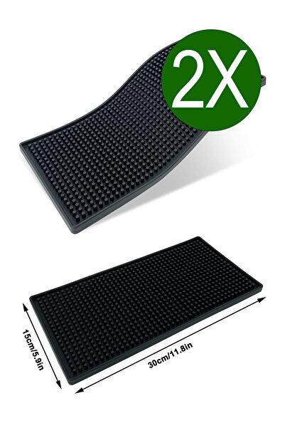 VODİNOX Cafe Bar Barista Ekipmanları Kurutma Kaymaz Bar Mat Silikon 15 x 30 C...