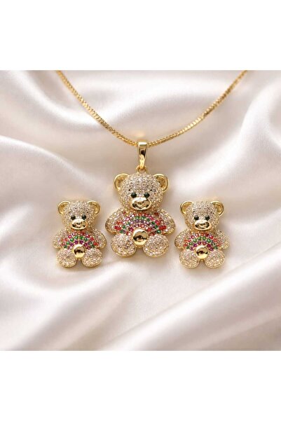 NN SET BIJUTERII EDEN ,URSULET MULTICOLOR ,otel inoxidabil placat cu aur 14 k