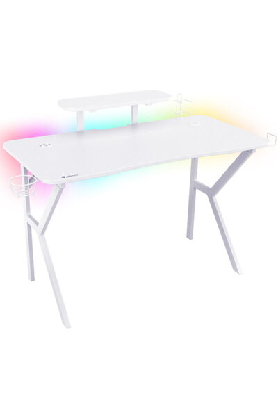 Genesis Birou de gaming Holm 320 RGB, alb