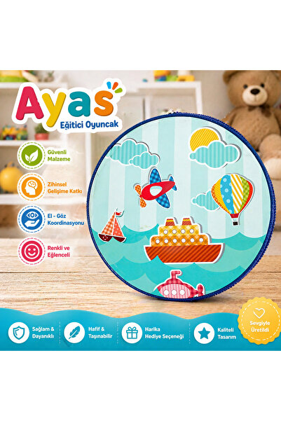 AyasEğiticiOyuncak Bebek Müzik Aleti Ahşap Deri Tef - AYAS EĞİTİCİ OYUNCAK