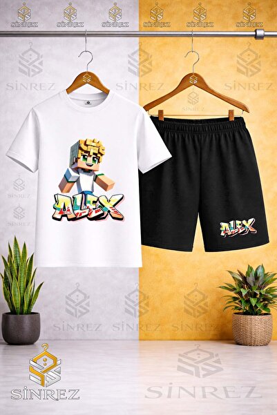 SİNREZ Tricou cu imprimeu ALEX GALBEN NOU - Set pantaloni scurți