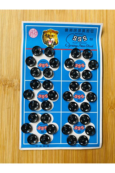 Lorin hobi Metal Snap Fasteners 0.8 mm 1 Card 36 Pieces Black