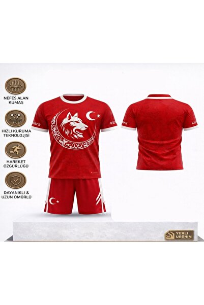 tahaspor Türkiye Çocuk forması Takımı 04 Özel Tasarım Kırmızı Beyaz 2 li Set ...
