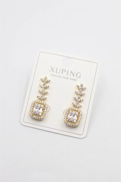 atastore2017 Baguette Stone Earrings - Gold