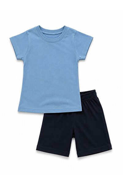 ozbaby.com Unisex Yazlık Çocuk Bebek Takımı Kısa Kollu Basic Tişört ve Şort Seti
