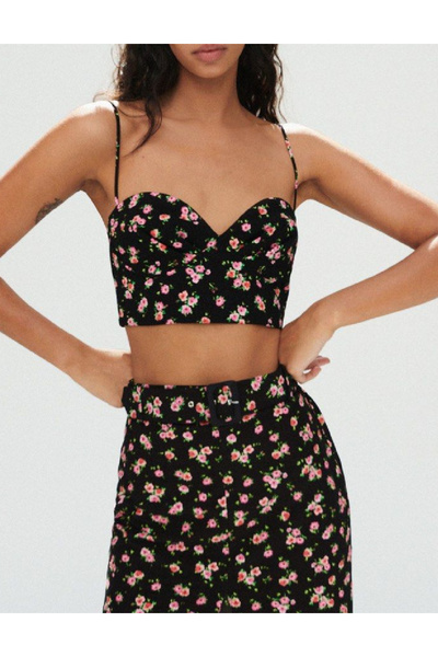 Evendi Top, Black floral