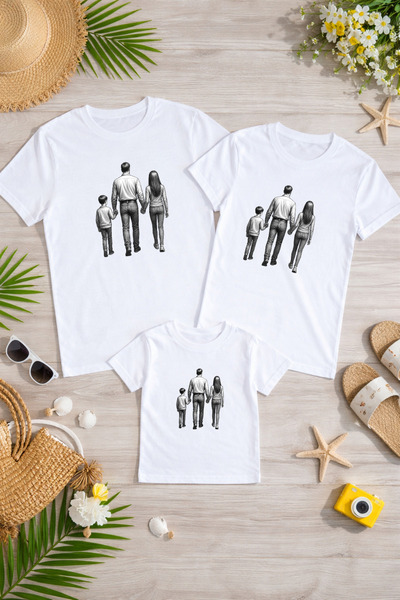 LORVEX Tricou supradimensionat pentru familie, mamă, tată, copil, 100% bumbac...