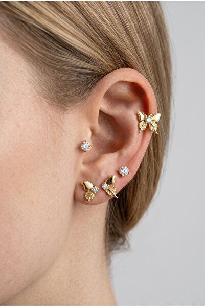 Laviona jewelry Xuping 14k 6 lı Çivi Küpe Seti