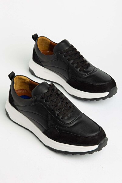 Dilimler Ayakkabı Genuine Leather Men's Casual Shoes Black Faylon Sole Side S...