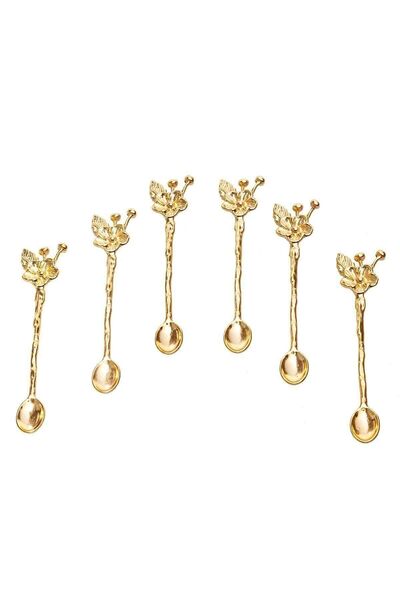 MELHOME Kasik Tea Spoon Gold for 6 People