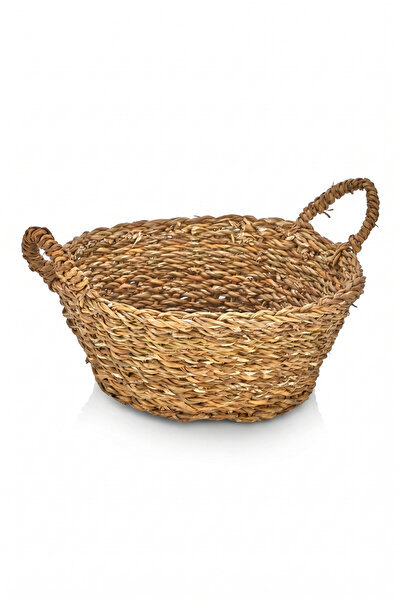konak alışveriş Natural Wicker Round Bread Basket with Handle