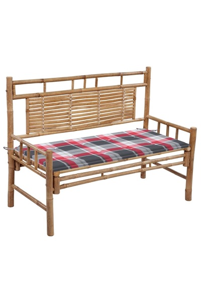 vidaxl Bancă de grădină cu pernă, 120 cm, bambus