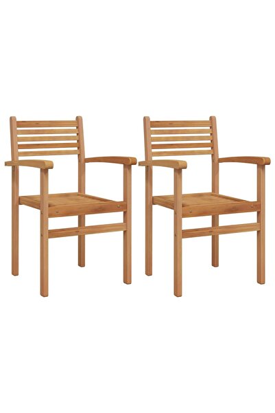 vidaxl Scaun 2 pcs Maro 56 x 55 x 90.5 cm Lemn solid de tec