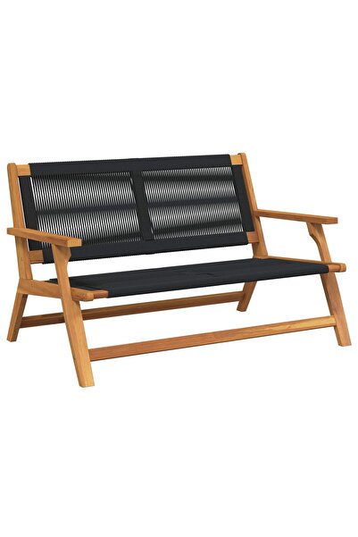 vidaxl Mobilier de grădină Negru 122 x 78 x 73 cm Lemn Solid de Acacia