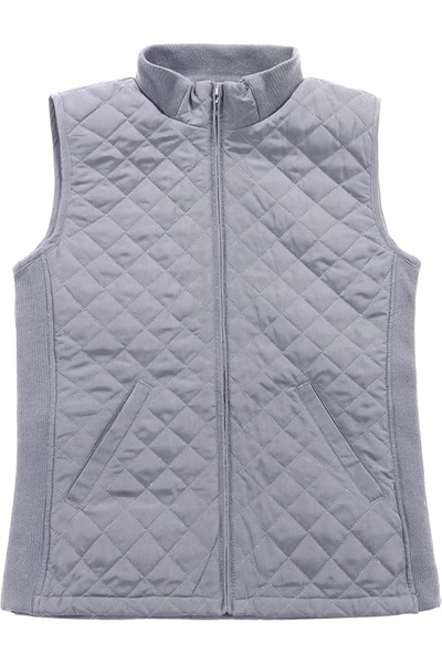 Bienzoe Light grey vest, lined, breathable, with slanted side pockets, L