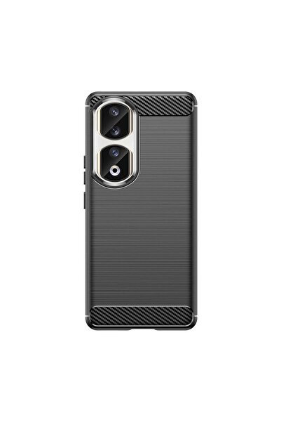 OEM Husă TPU cu textură de carbon pentru Honor 90 Pro - Negru