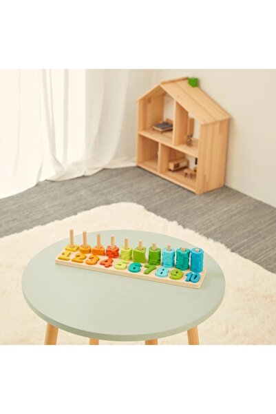 Squirrel Play Eğitici Ahşap Sayı Sayma Ve Şekil Eşleştirme Oyunu - 65 Parça İngiliz Tasarımı CE Sertifikalı Çocuk Oyuncak Seti